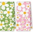 thumbnail image 1 of Abstract Boho Floral Kitchen Towels Set of 2, Maximalist Colorful Flower Hand Towels for Bathroom Decor, Mid Century Modern Dish Tea Towels for Kitchen Decor, 16x24 Inch, 1 of 6