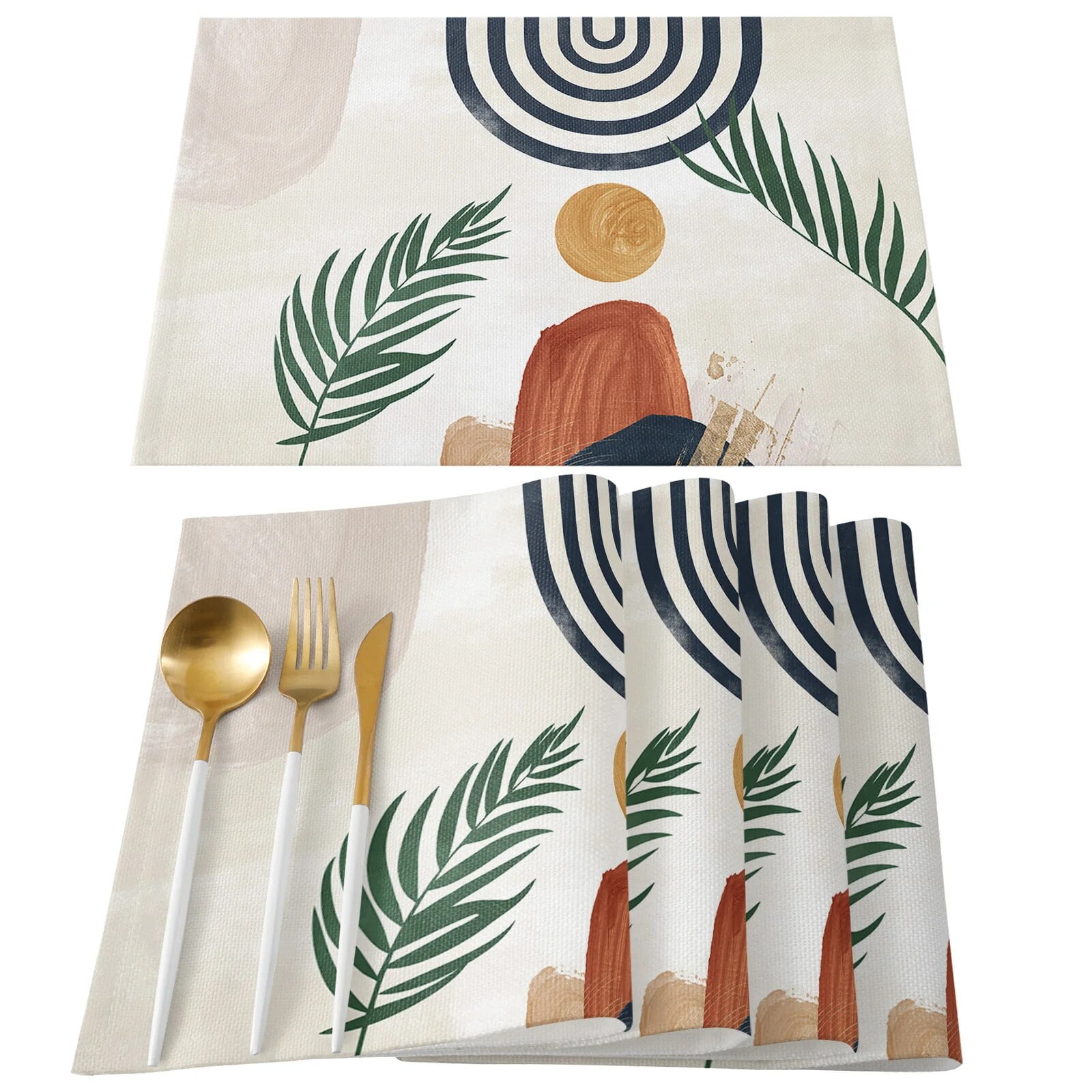 Abstract Boho Geometric Kitchen Dining Table Decor Accessories Placemat