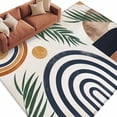 thumbnail image 1 of Abstract Boho Large Area Rugs for Bedroom Living Room, Non Slip Carpet Bedside Rug, Bohemian Palm Leaf Geometric Leaf Circle Rectangular Floor Cover Kitchen Accent Rug 5'x7' for Dining Room/Office, 1 of 9