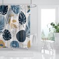 thumbnail image 1 of Abstract Boho Leaves Shower Curtain, Mid Century Minimalist Tropical Plant Shower Curtain Set, Monstera Shower Curtains for Bathroom, Waterproof Fabric with 12 Hooks, 72 x 72 Inches, 1 of 5
