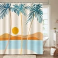 thumbnail image 1 of Abstract Boho Palm Tree Shower Curtain Mid Century Modern Tropical Decorative Bath Curtain 72 x 72 Inch Polyester Fabric Waterproof Bathroom Curtain with 12 Hooks, 1 of 6