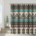 thumbnail image 1 of Abstract Boho Pattern Shower Curtains Colorful Geometry Wave Vintage Style Bathroom Decor Waterproof Polyester Fabric 72x72 Inch Shower Curtains Sets with Hooks, 1 of 6