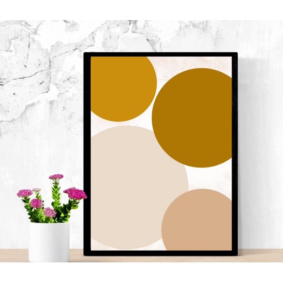 Abstract Boho Poster In Warm Earth Tones – Minimalist Wall Art, Mid Century Modern Poster,, Unframed Poster Size 8x12