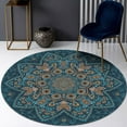 thumbnail image 1 of Abstract Boho Round Carpet Sofa Table Floot Mat Non Slip Washable Entrance Door Mats Indoor Living Room Bedroom Home Rugs r, 1 of 5