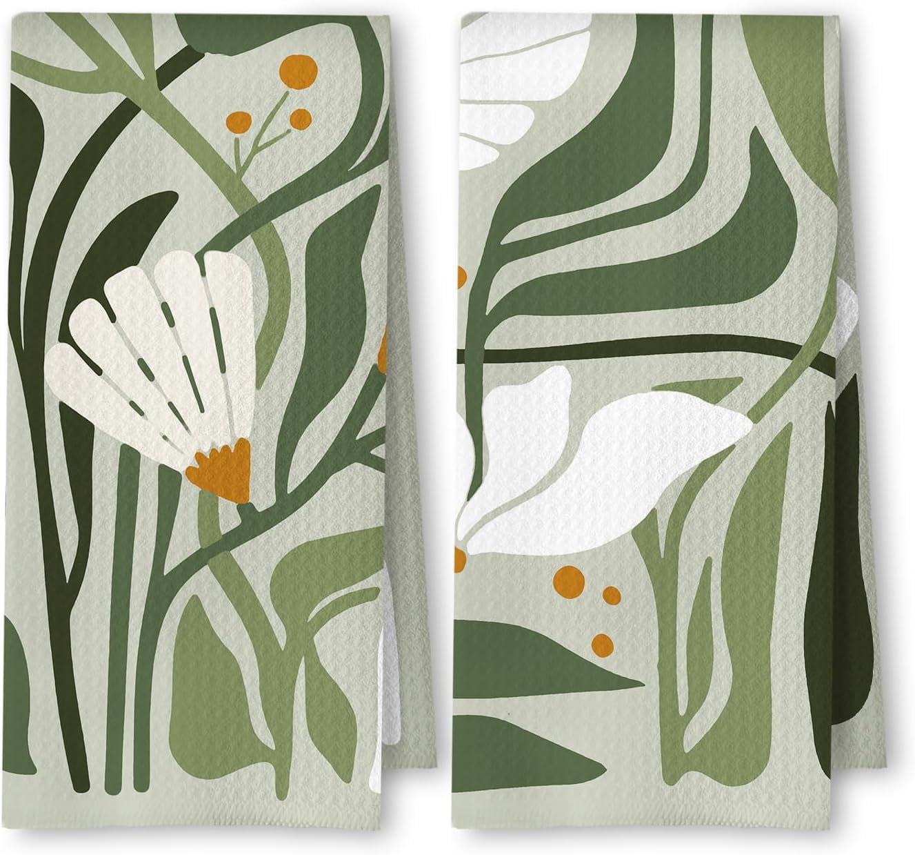 Abstract Boho Floral Kitchen Towels Set of 2, Maximalist Colorful ...