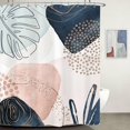 Abstract Boho Shower Curtain 60Wx72H Inches Mid Century Pink Teal Palm