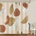 thumbnail image 1 of Abstract Boho Shower Curtain Mid Century Beige Brown Modern Geometric Minimalist Decorative Bath Curtain 72 x 72 Inch Polyester Fabric Waterproof Bathroom Curtain with 12 Hooks, 1 of 6