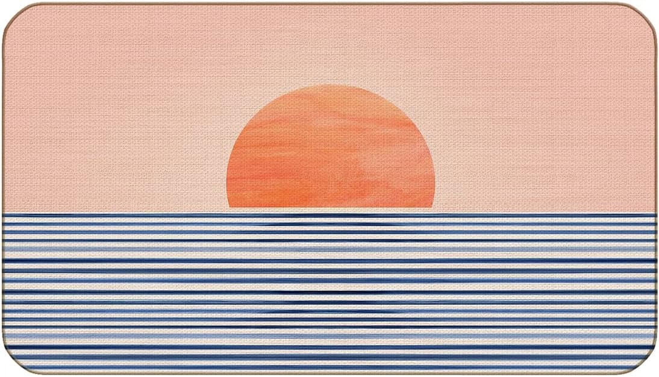 Abstract Boho Sun Horizon Sunrise Seascape Farmhouse Door Mat 17x30 Inch Indoor Outdoor Entrance Doormat Decor for Bohemian Home Office,Nursery Decor,Boho Lover Women Gifts