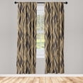 thumbnail image 1 of Abstract Boho Window Curtains, Retro Vibe Minimal Neutral Colors Geometric Stripe and Waves Print, Lightweight Decor 2-Panel Set with Rod Pocket, Pair of - 28"x63", Cocoa Dark Taupe Grey, by Ambesonne, 1 of 3