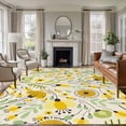 thumbnail image 1 of Abstract Botanical Area Rugs 5'x7', Small Throw Rugs for Laundry Room Playroom, Vintage Yellow Green Flower Leaf Plant Indoor Outdoor Rug Non-Slip Low Pile Carpet Runner Reversible Floor Mats, 1 of 8