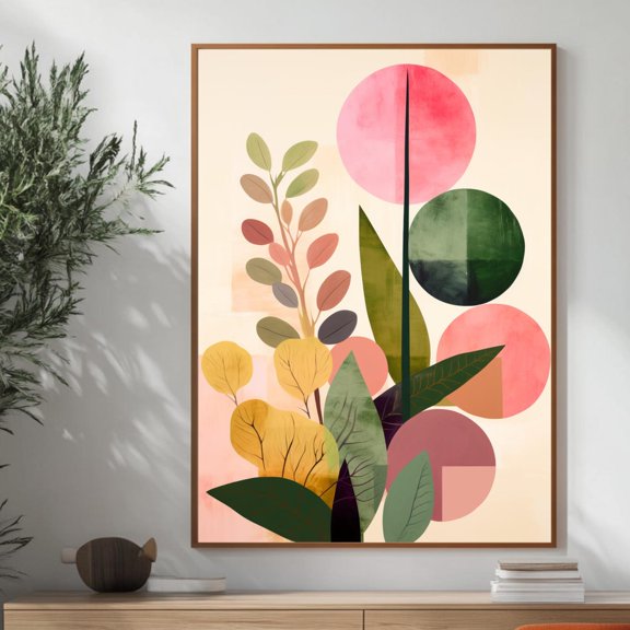 Abstract Botanical Poster Minimalist Boho Art Print Eclectic, Natural & Feminine Trendy Plant Illustration Wall Decor, Unframed Poster Size 8x12 F03.1.22l926