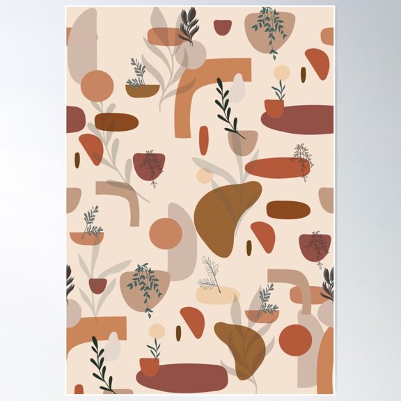 Abstract Botanical Poster Wall Art, Modern Wall Decor For Living Room Bedroom, 16x24 UNFRAMED