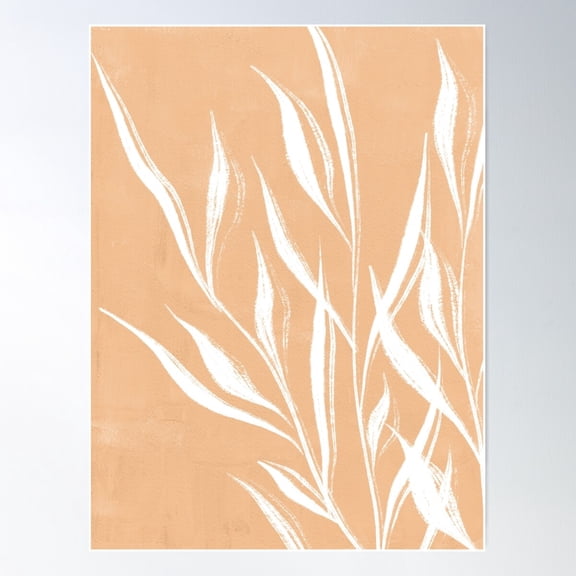 Abstract Botanical Print, Abstract Art, Boho Home Decor, Neutral Art, Abstract Tropical Leaves Print, Boho Leaves Art Poster Poster Wall Art, Modern Wall Decor For Living Room Bedroom, 12x18 UNFRAMED