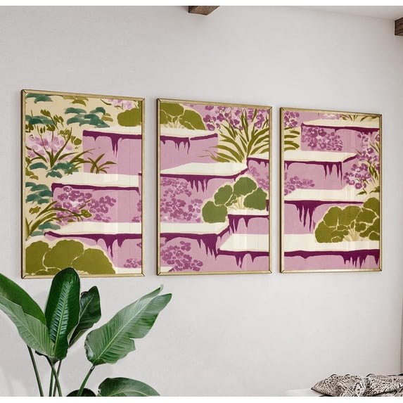 Abstract Botanical Purple Green Nature Illustration, Poster Only ...