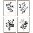 thumbnail image 1 of Abstract Botanical Wall Art Decor, Set of 4 Black and White Herb Flowers Canvas Print Pictures Modern Minimalist Artwork for Living Room Bedroom Bathroom Decoration Gifts, Unframed 8x10 Inches, 1 of 6