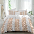 Abstract Branch 4 Piece Duvet Cover Set Queen Size Gray and Orange ...