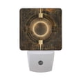 thumbnail image 1 of Abstract Bronze Geometric Night Light 2 Pack LED Nightlight Plug into Wall Dusk to Dawn Sensor Soft White, 1 of 7