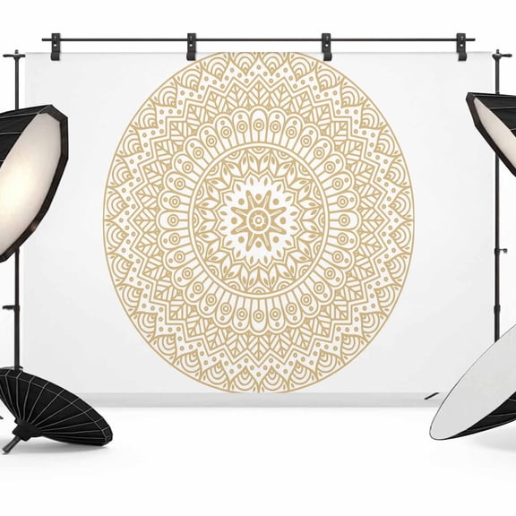 Abstract Brown Geometric Photography Backdrop 7x5FT, Bohemian Style Farmhouse Photo Backdrops, Background for Photography Studio Photo Studio Background, Back Drop for Photoshoot