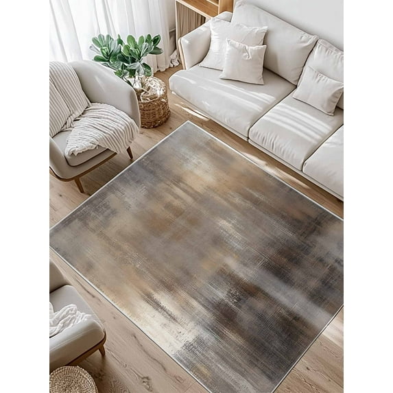 Abstract Brown Paint Area Rug for Bedroom 4x6 Ft Vintage Wood Gradient Mottled Art Super Soft fuzzy Throw Rug Non-Slip Fluffy Plush Indoor Floor Carpet for Living Room Nursery Home Decor