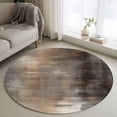 thumbnail image 1 of Abstract Brown Paint Round Rugs for Living Room 3ft Vintage Wood Gradient Mottled Art Non Slip Circle Rug Washable Low-Profile Indoor Carpet for Bedroom, Dining Room, Bathroom, 1 of 9