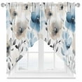 thumbnail image 1 of Abstract Brown Swag Valances for Windows 2 Pack Blue Floral Vintage Watercolor Blossom Flowers Swag Kitchen Curtains 36 Inches Long Rod Pocket Short Window Treatment for Kitchen Bathroom 36"x36", 1 of 8