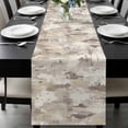 thumbnail image 1 of Abstract Brown Table Runner 60 Inches Long, Retro Country Rustic Street Oil Paint Art Kitchen Coffee Dining Table Decoration for Home Party Birthday Wedding Home Decor 13x60 Inches, 1 of 8