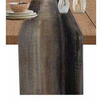 Abstract Brown Table Runner-Cotton Linen- 48 Inch Holiday Dresser Scarves, Modern Minimalist Painting Pure Color Tablerunner for Kitchen Coffee/Dining Bedroom Living Room Dinner Scarf Décor 13x48