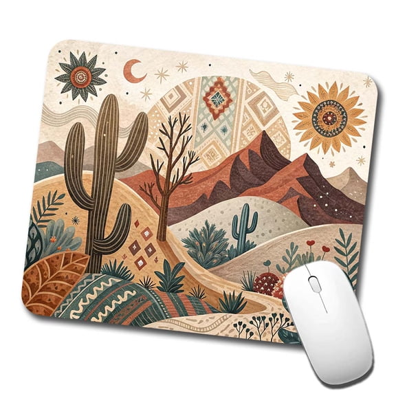 Abstract Brown Tan Southwestern Desert Design Mouse Pad Low Profile Gaming Mat