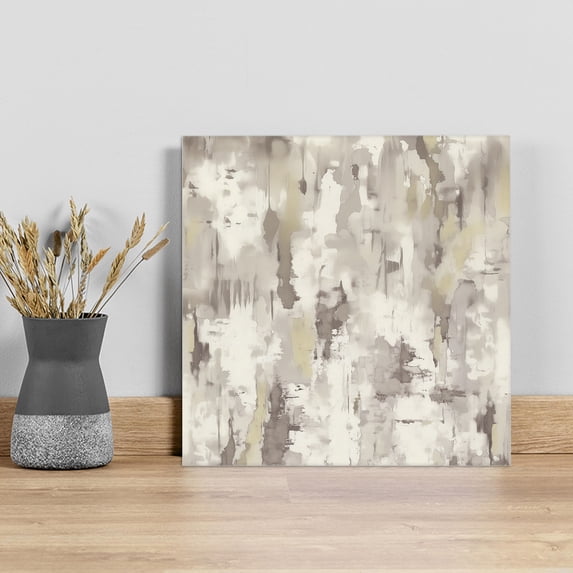 Abstract Brown Wall Art Painting on Canvas, Retro Country Rustic Street Oil Paint Art Canvas Art Home Prints Wall Art Framed Modern Artwork for Living Room Bedroom Wall Decor 20x20in