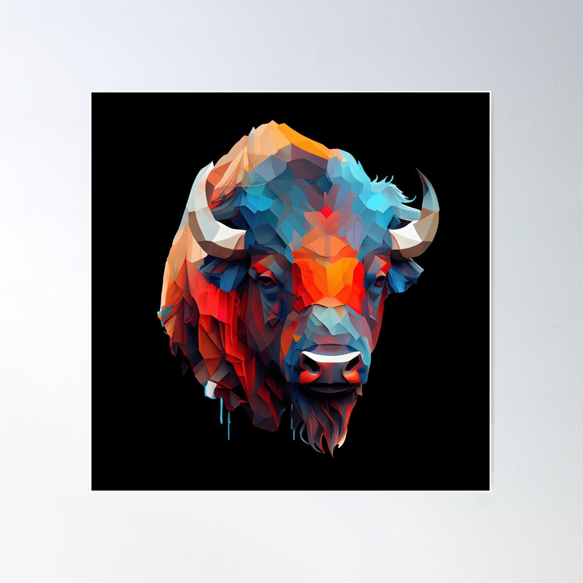 Abstract Buffalo Art: A Colorful Twist On Wildlife Imagery Poster Wall ...