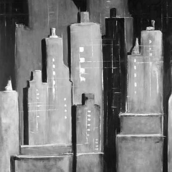 Abstract Buildings Black and White Poster Print by Atelier B Art Studio (24 x 24)