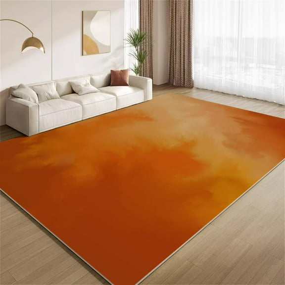 Abstract Burnt Orange Rug 2x3ft Small Area Rugs Ombre Orange Brown Rugs Ultra Soft Non Slip Washable Low Pile Carpet for Gameroom Bedroom Living Room Playroom Home Decor