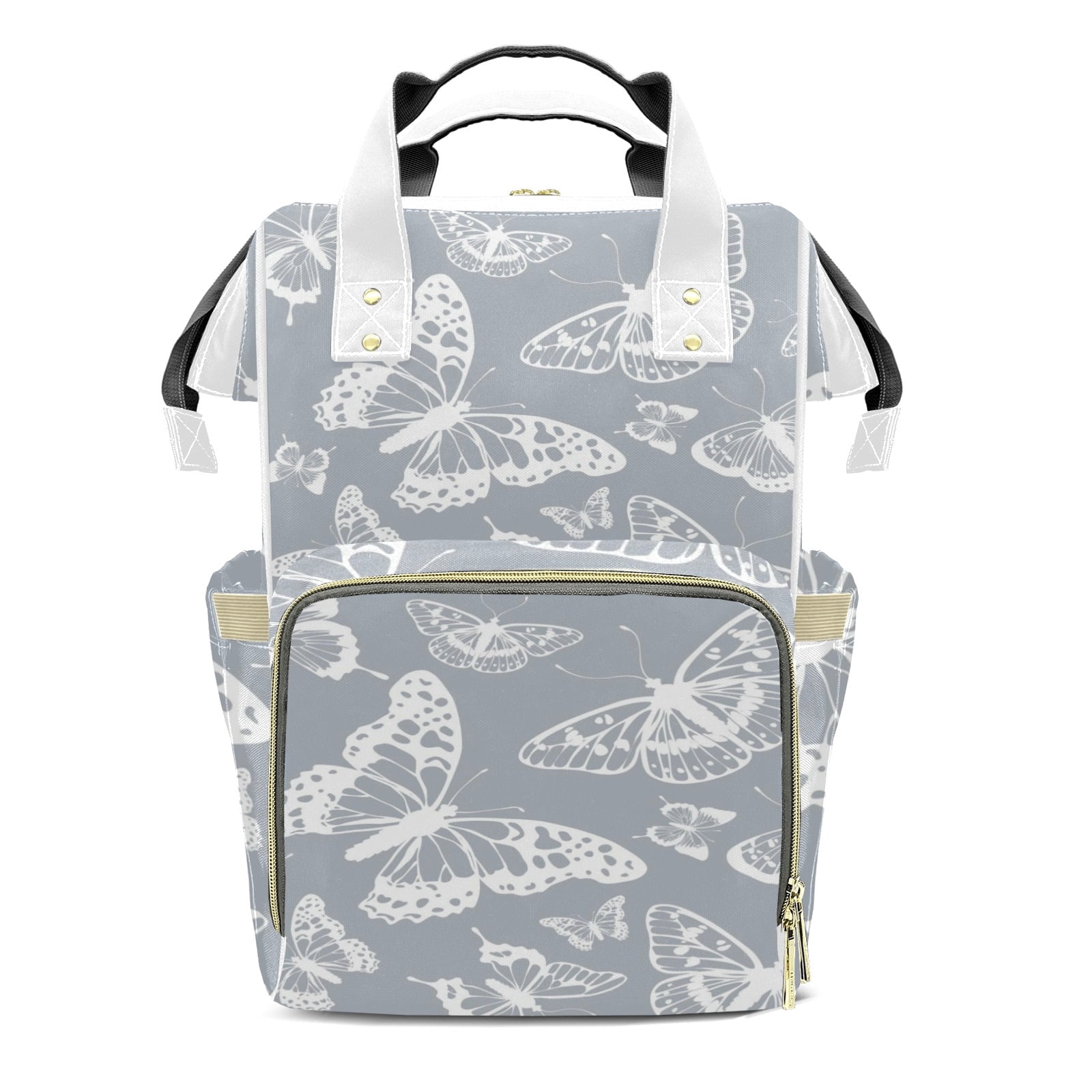 Abstract Butterflies Diaper Backpack – Large Capacity, Insulated Baby Bottle Pocket, Multifunctional Mommy Bag for Boys & Girls