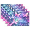 thumbnail image 1 of Abstract Butterfly 4 PCs Placemats Set Linen Non-Slip Table Mat Rectangular Washable for Dining Kitchen Party 12"x18", 1 of 8