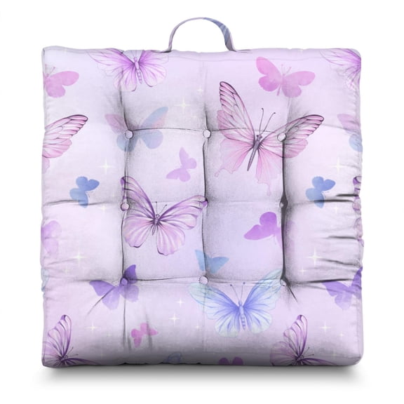 Abstract Butterfly Art Floor Cushion Soft & Supportive Square Pillow for Cross-Legged Sitting