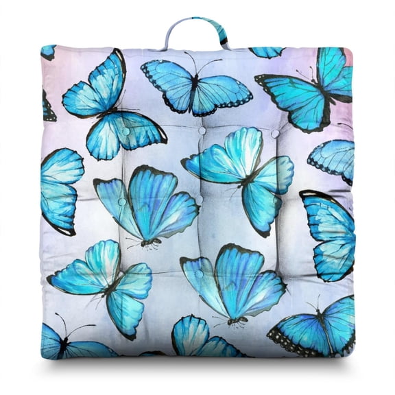 Abstract Butterfly Art Floor Cushion Soft & Supportive Square Pillow for Cross-Legged Sitting
