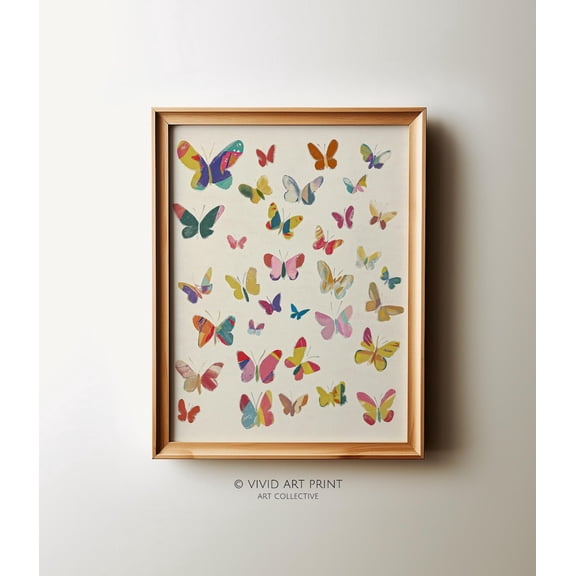 Abstract Butterfly Illustration Wall Art Vintage Cottage Core Nursery Home Decor Vivid Art Print Ia 613 Wall Art Modern Wall Decor Art