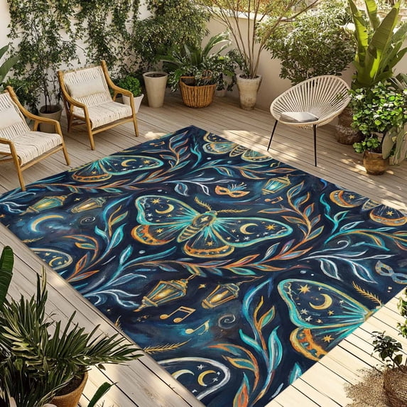 Naturestep Rug Butterfly Abstract Butterfly Outdoor Rug 3x5 Ft - Reversible Patio Rug Outdoor ...