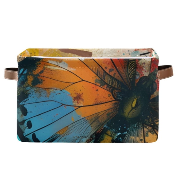 Abstract Butterfly Paper Storage Bins Baskets With Handles Storage Box Clothes Organizer Organization Toys