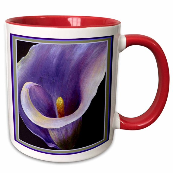 3drose, Abstract Calla - Calla, Calla Lilies, Calla Lily, Callas, Easter Lily, Floral, Flower, 11oz Two-tone Red Mug