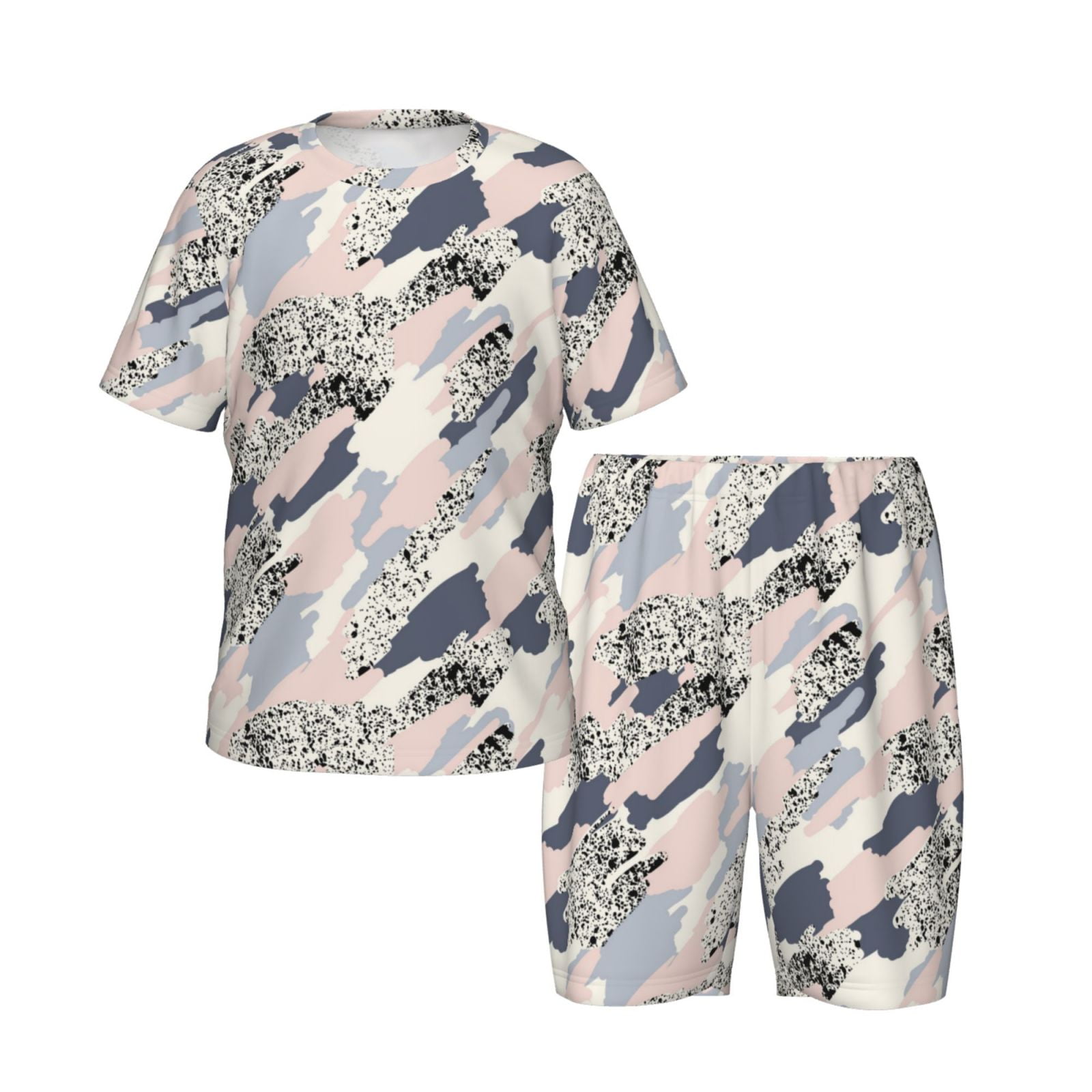 Abstract Camouflage Boys Girls Pajamas, Kids Toddler Pajama Sets Short