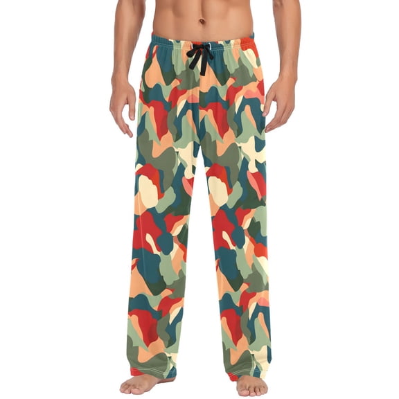Abstract Camouflage Graffiti Men's Pajama Pants Cotton Long Sleepwear Lounge Pants M