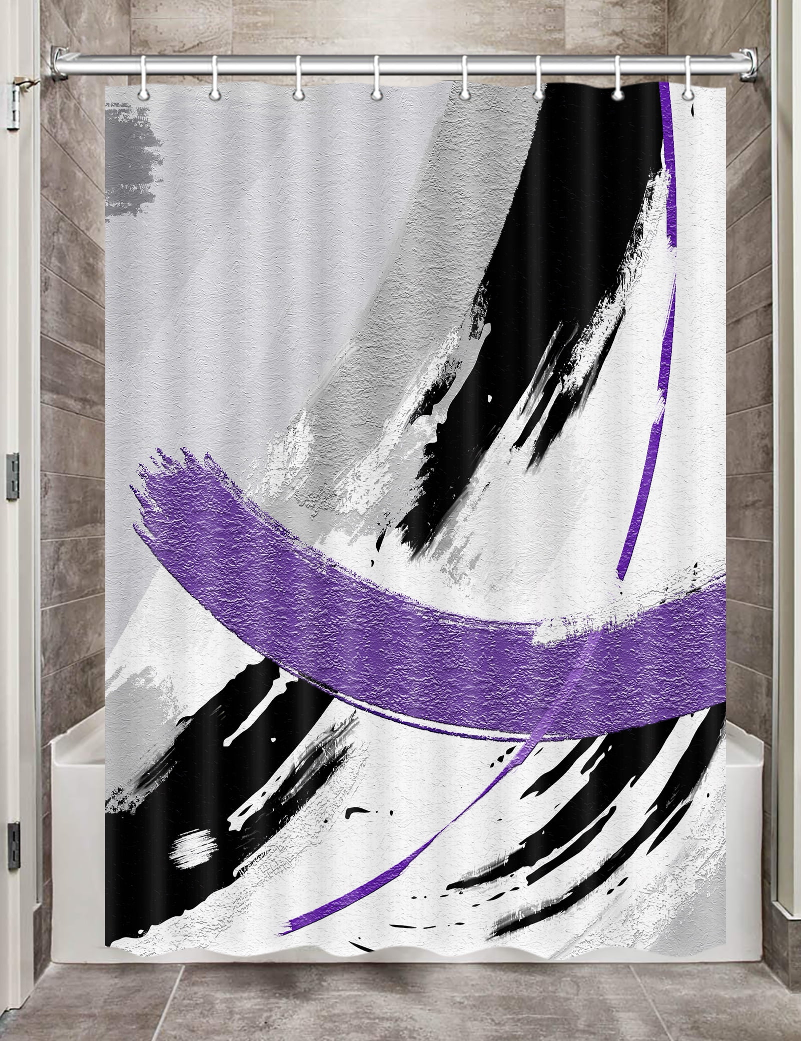 Abstract Camper RV Shower Curtain for Travel Trailer Bathroom, Chic Design Camping Small Narrow