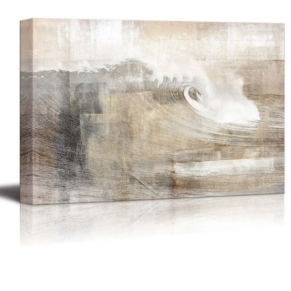 Abstract Canvas Art - Huge Wave Composition - Giclee Print Modern Wall Art | Stretched Gallery Wrap Ready to Hang Home Decoration - 12x18 inches
