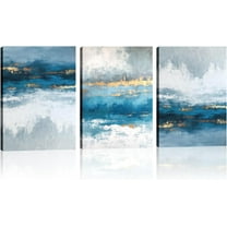 Abstract Canvas Wall Art 3 Piece Coloful Picture Beach Texture Painting Abstract Prints Contemporary Artwork for Living Room Bedroom Modern Home Decor Framed(Art-3,12.00"x16.00"x3P)