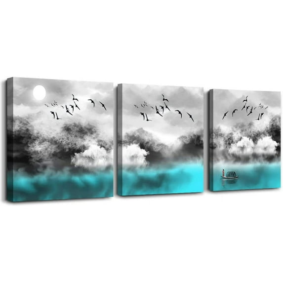 Abstract Canvas Wall Art For Bedroom Wall Decor For Living Room Modern Family Bathroom Canvas Art Kitchen Ink Landscape Abstract Pictures Artwork Wall Painting Ready To Hang Home Decorations 3 Pieces