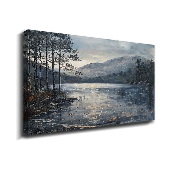 Abstract Canvas Wall Art Crater Lake Landscape Painting Wall Decor For Bedroom Livingroom Office