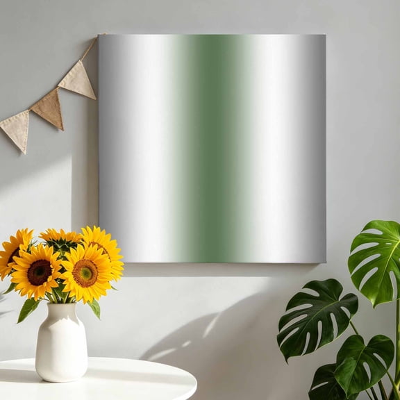 Abstract Canvas Wall Art, Dark Gray Sage Green Gradient Ombre Framed Canvas Wall Decor Picture Print Artwork Decorations for Living Room Office Ready to Hang 8" x 8"