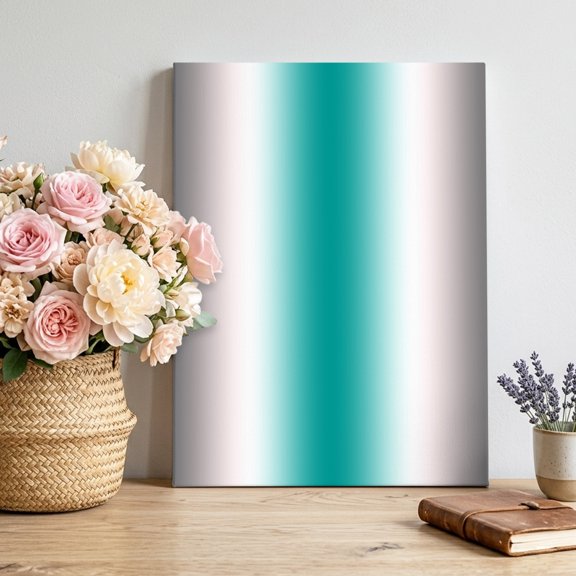 Abstract Canvas Wall Art, Dark Gray Water Duck Green Gradient Ombre Framed Canvas Wall Decor Picture Print Artwork Decorations for Living Room Office Ready to Hang 32" x 24"