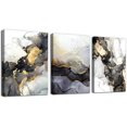 thumbnail image 1 of Abstract Canvas Wall Art For Living Room Boho Wall Decor For Bedroom Fashion Wall Decorations For Office Abstract Ink Paintings 3 Pieces Framed Abstract Wall Pictures Artwork Bathroom Home Decor, 1 of 6